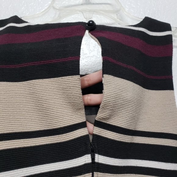FINAL OFFER! Honey & Rosie Beige Black Purple Striped Dress - Picture 4 of 4